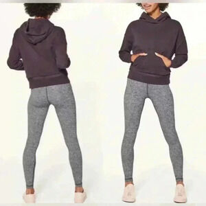 Lululemon Warm Down‎ Hoodie Cotton Pullover Long Sleeve Pelt Purple Plum Sz 4